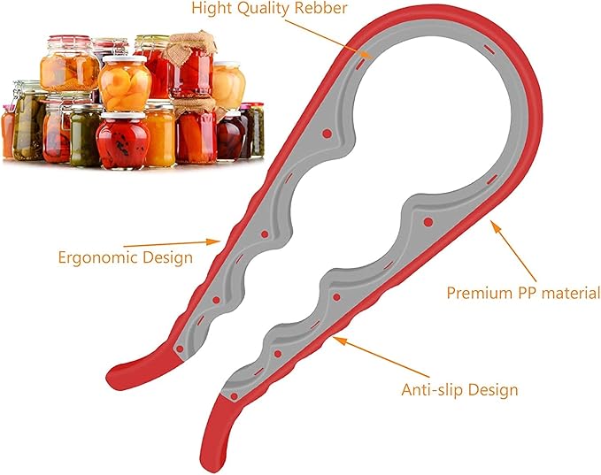 Jar Opener, 5 in 1 Multi Function Can Opener Bottle Opener Kit