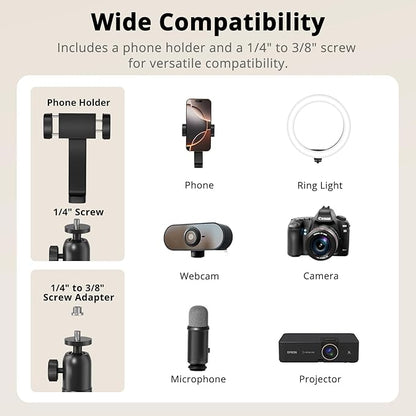 SupeDesk Overhead Camera Mount, Adjustable Desk Mount