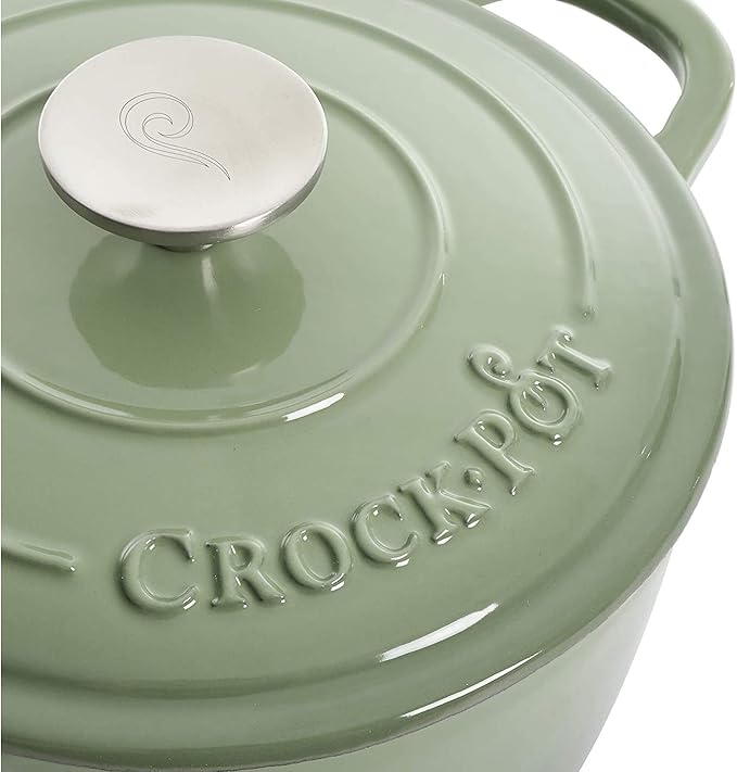Crock-Pot Artisan Round Enameled Cast Iron Dutch Oven, Gradient Red