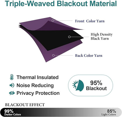 ChrisDowa Blackout Curtains 102 Inches Long