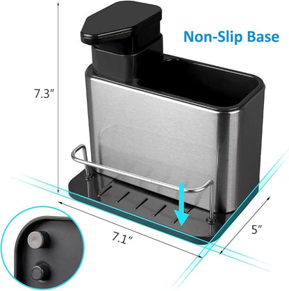 RedCall Soap Dispenser for Kitchen Sink, 3-in-1 Sponge Holder for Kitchen Sink