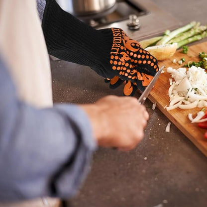 Comsmart BBQ Gloves, 1472°F Heat Resistant Grilling Gloves Silicone Non-Slip