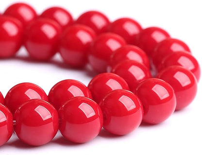4MM 90PCS Red Glass Round Spacer Loose Beads for Jewelry Making 15 inches DIY Bracelet Necklace