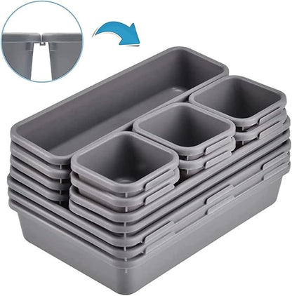 Kutesna 15 PCS Interlocking Desk Drawer Organizer Separator