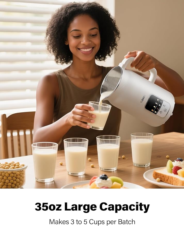GDOR 35oz Nut Milk Maker, 9-in-1 Plant Milk Machine