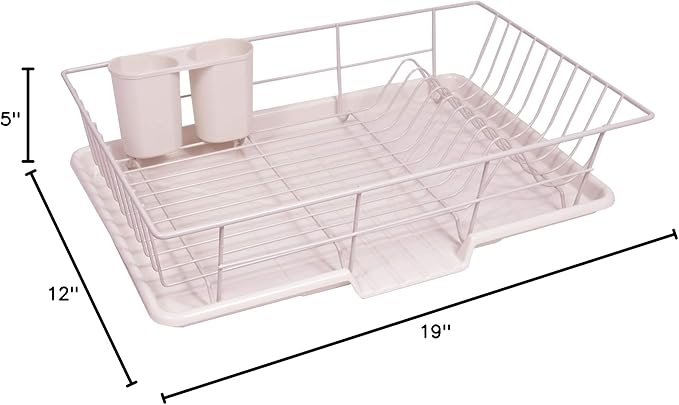 Sweet Home Collection 3 Piece Dish Drainer Rack Set