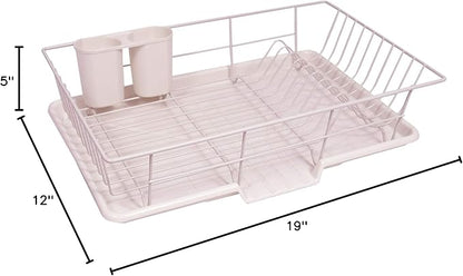 Sweet Home Collection 3 Piece Dish Drainer Rack Set