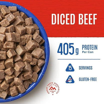 Mountain House Diced Beef | Freeze Dried Survival & Emergency Food | #10 Can | Gluten-Free, 30122
