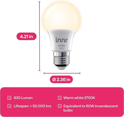 innr Smart Light Bulbs, A19 Zigbee, Works