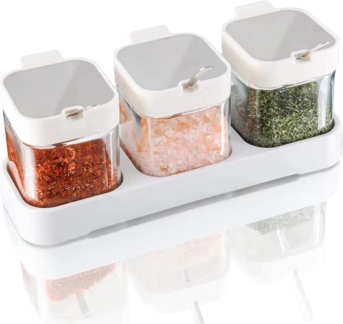 Mlici 8.6 oz Condiments Container Seasoning Jars, Kitchen Spicy Jars
