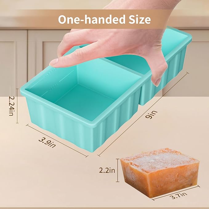 Silicone Freezer Tray for Soup Ice Cubes: 2-Cup Freezing Tray