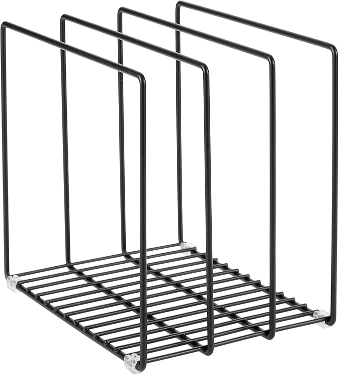 mDesign Steel Storage Tray Organizer Rack