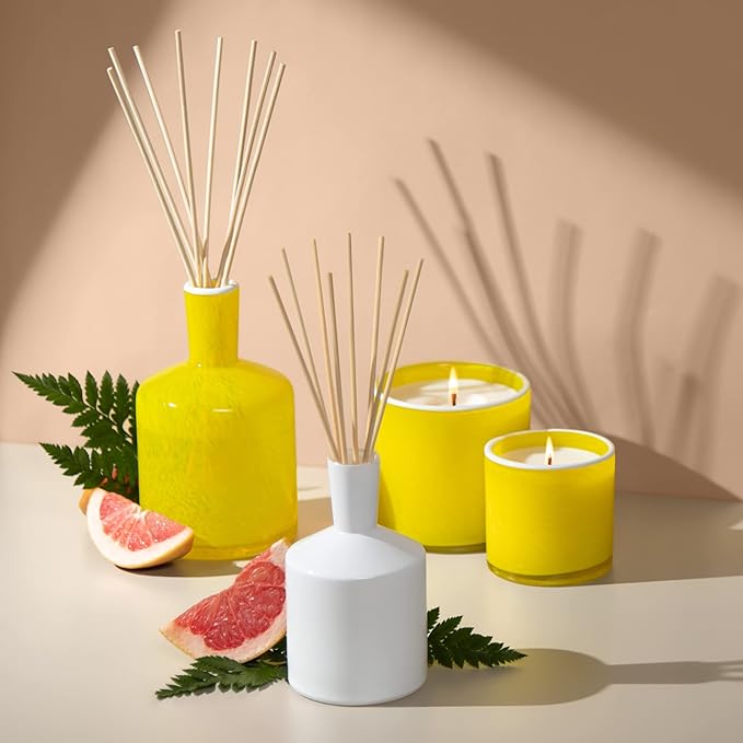 LAFCO New York Classic Candle, White Grapefruit - 6.5 oz - 50-Hour Burn Time - Reusable, Hand Blown Glass Vessel - Made in The USA