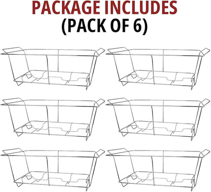 COMFICOVE 6 Pack Chafing Wire Rack Buffet Stand Chrome Frame