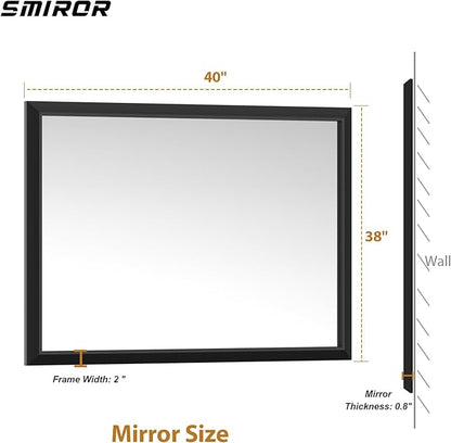SMIROR Matte Black Bathroom Mirror