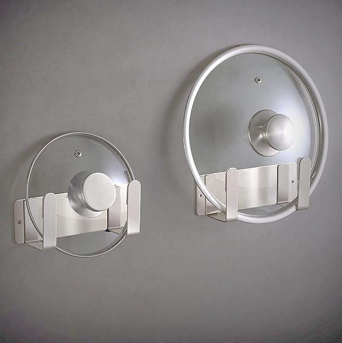 Pot Lid Rack, Wall Mounted 304 Stainless Steel Pan Lid Organizer Holder