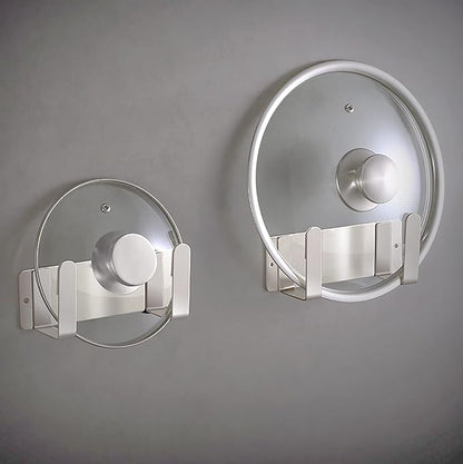 Pot Lid Rack, Wall Mounted 304 Stainless Steel Pan Lid Organizer Holder