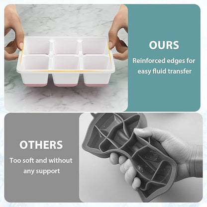 Optish Large Ice Cube Molds, 2 Pack Whiskey Square Ice Molds, 1.8 Inch Big Ice