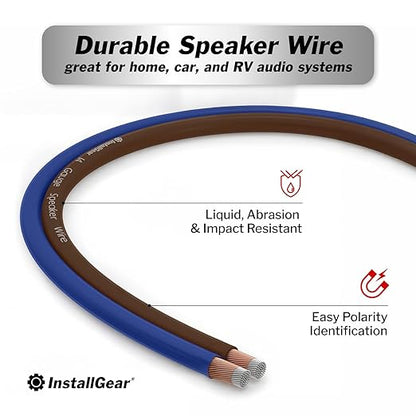 InstallGear 14 Gauge Speaker Wire Cable, 14 AWG Speaker Wire Cable, True Spec