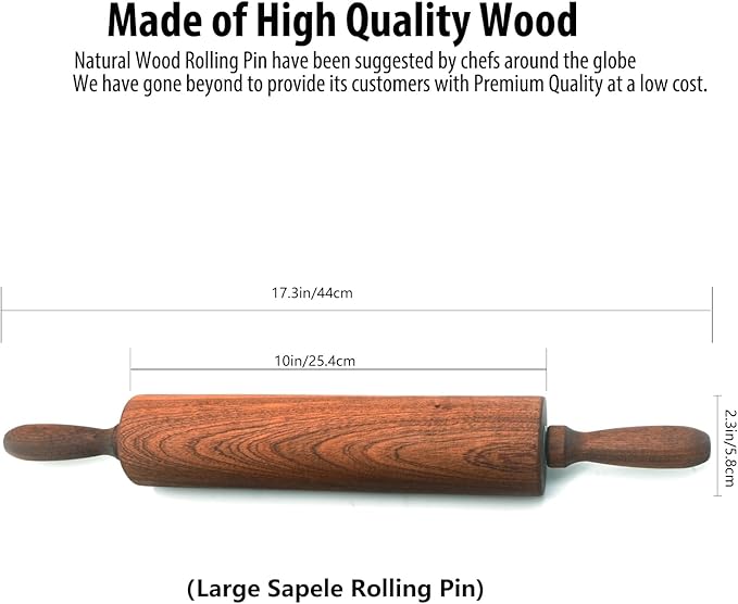 Classic Sapele Wooden Rolling Pin