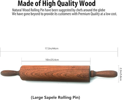 Classic Sapele Wooden Rolling Pin