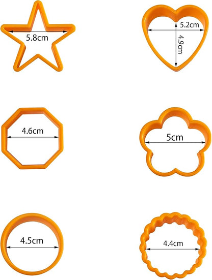 XIPEGPA 12PCS Color Plastic Cookie Cutters Heart Star Triangle