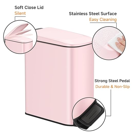 TIPGO Slim Bathroom Trash Can