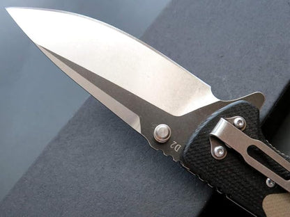Eafengrow EF67 Pocket Knife with Metal Clip,D2 Steel Blade G10 Handle EDC folding knife Tool Liner Lock for Tourist Outdoor Camping Hiking Tactical (EF67-desert)