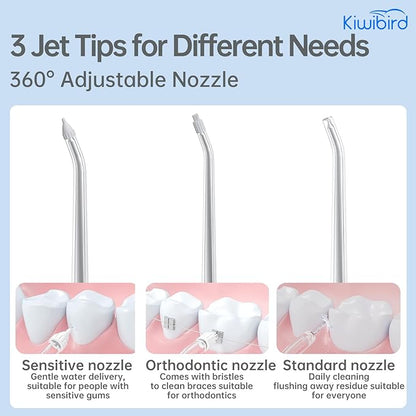 KIWIBIRD Mini Water Flosser for Travel, Ultra-Portable Cordless Oral Irrigator