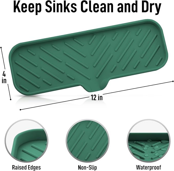 Zulay Kitchen Large Silicone Sponge Holder – Flexible Sink Organizer Tray