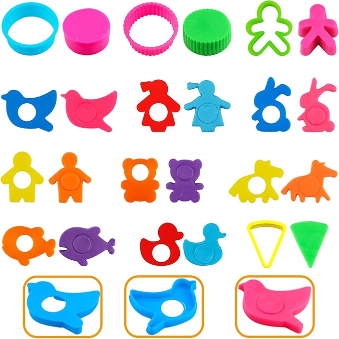 FRIMOONY Plastic Dough Tools for Kids,