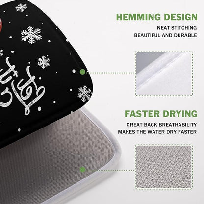 Winter Snowman Dish Drying Mat, Christmas Snow Dish Drying Mat