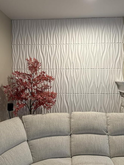 STICKGOO Wave Wall Panels for Interior Wall Decor, Paintable 3D Wall Decor