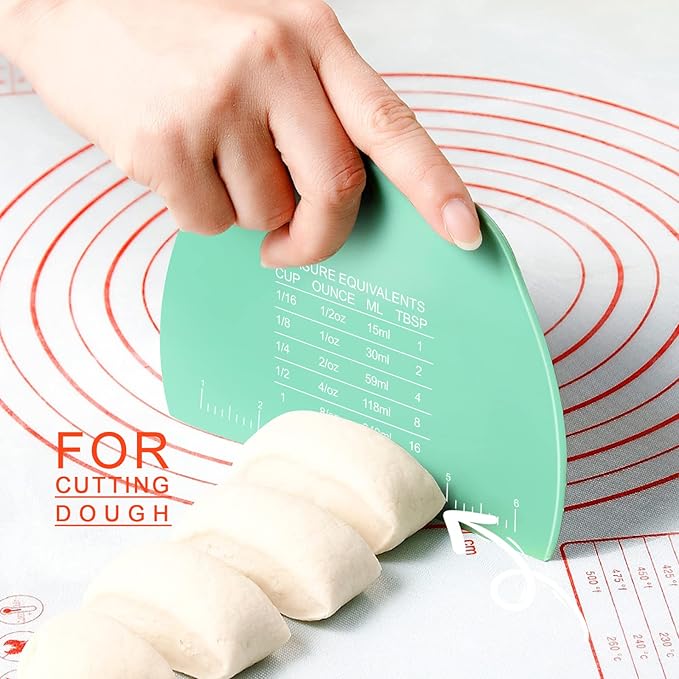 Teenitor 2 Pieces Dough Scraper, Plastic Dough Cutter, Bread Scraper
