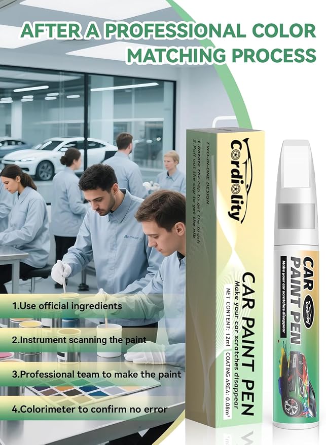 A96 Mineral White Metallic Touch Up Paint for BMW, Color Accurate Car Paint Scratch Repair Pen, Quick & Easy Fix Automotive Chips and Nicks