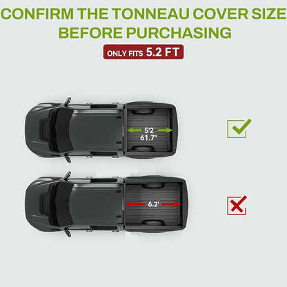 AUTOSAVER88 Low-Profile Hard Quad Fold Truck Bed Tonneau Cover Fit for Chevy Colorado/GMC Canyon 2015-2026 with 5.2ft Bed