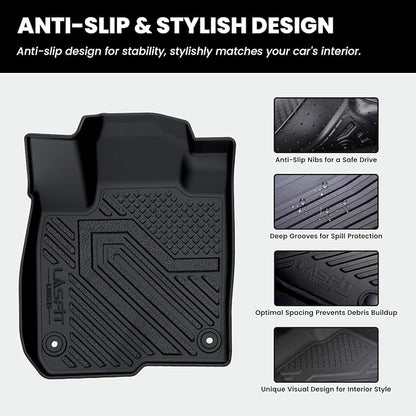 LASFIT Floor Mats & Trunk Mat for 11th Gen Honda Civic Hatchback(Not for Hybrid) 2026 2025 2024 2023 2022, All Weather Custom Fit TPE Car Floor Liners,1st & 2nd Row & Trunk Liner