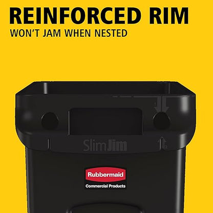 Rubbermaid Commercial Products Slim Jim Plastic Rectangular Trash/Garbage Can