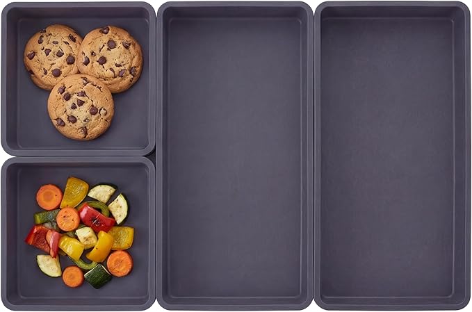 4-Pack Silicone Sheet Pan Dividers Nonstick Heat-Resistant Baking Trays
