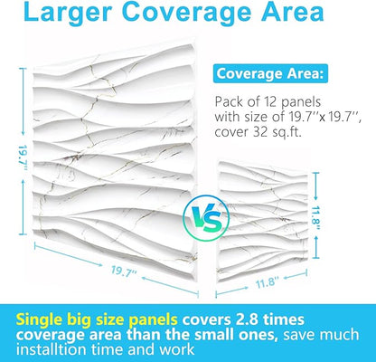 STICKGOO Wave Wall Panels for Interior Wall Decor, Decorative PVC Panels for