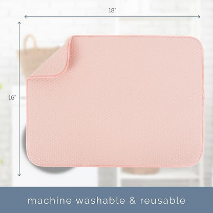 S&T INC. Dish Drying Mat XL, 18” x 24”, Absorbent Microfiber Kitchen Counter Mat