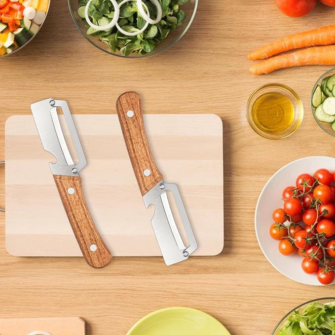 2 Pcs Multifunctional Vegetable Peeler, Stainless Steel Blade Peeler