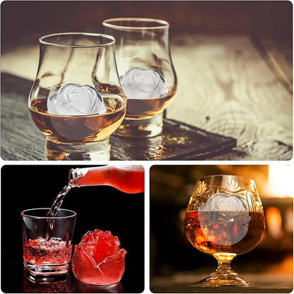 Ice Cube Tray, Mikiwon 2 inch Rose Ice Cube Trays