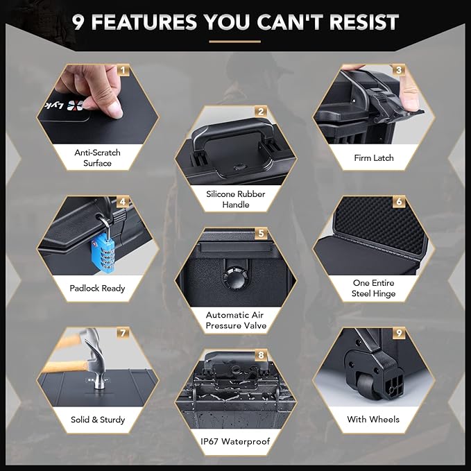 Lykus HC-5230 Large Waterproof Hard Case