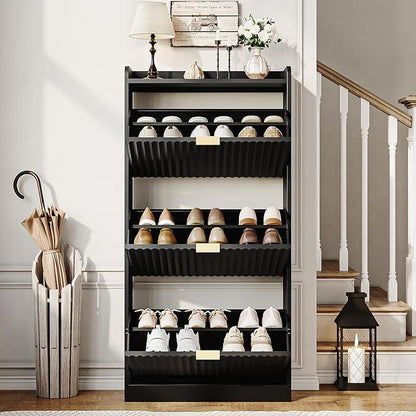 CHUWELL Fluted Shoe Cabinet Storage