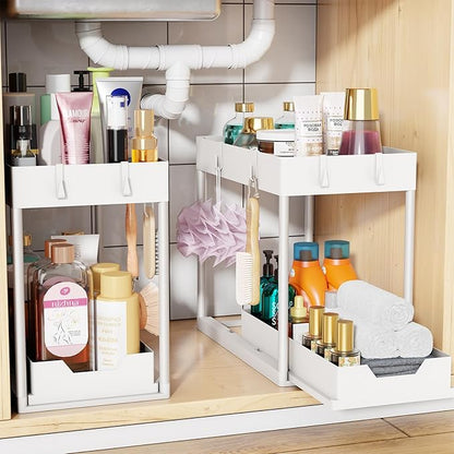 Simple Trending Under Sink Organizer 2 Pack, Sink Pull-Out Sliding Storage
