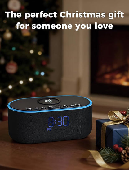 Odokee Wireless Charging Alarm Clock Radio: Qi Certified Fast Wireless Charger