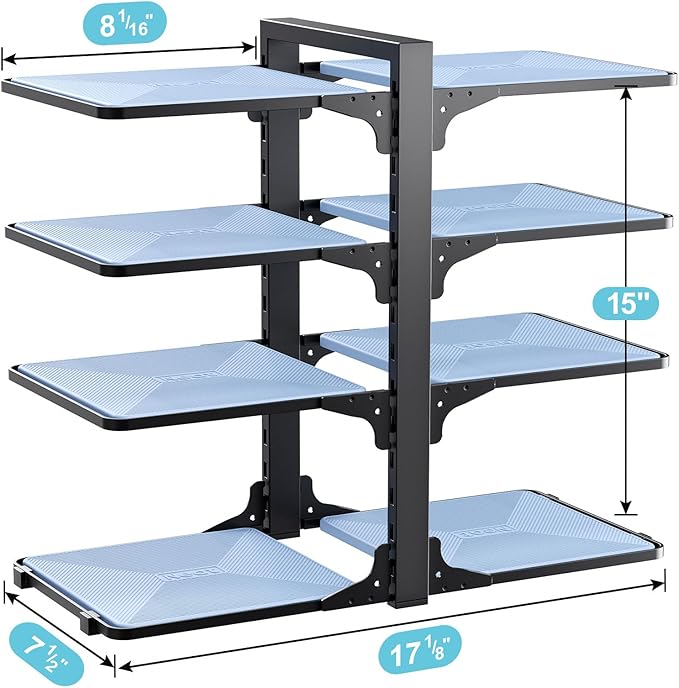 LAMU Pots and Pans Organizer under Cabinet, 8-Tier Heavy Duty Pan Organizers