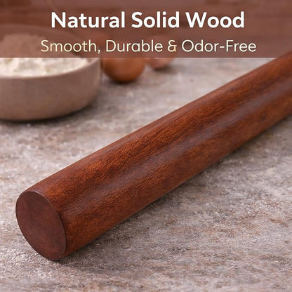 16.5 Inch French Rolling Pin, Wooden Dough Roller