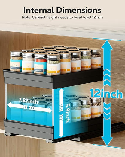 Nieifi Spice Organization for Cabinet-Vertical Spice Rack Pull Out-Spice Rack